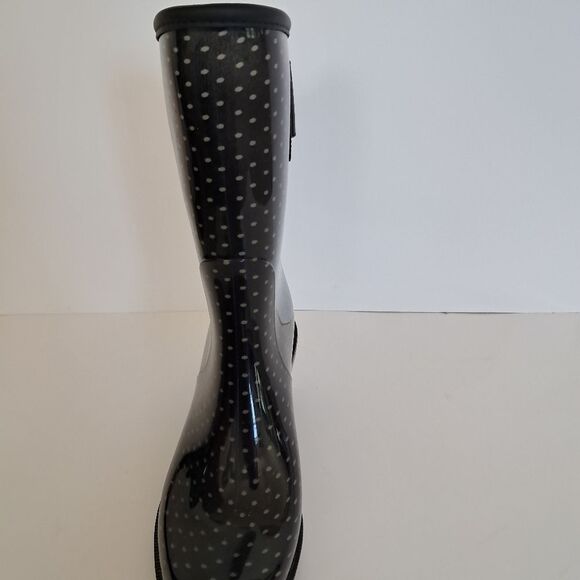 NEW Henry Ferrera Collection Women's 7 Polka Dot Spotted Bow Tie Rubber Boots - Picture 3 of 9